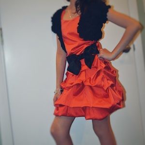 Red Dress with Bow and Rhinestones | Ruby Rox